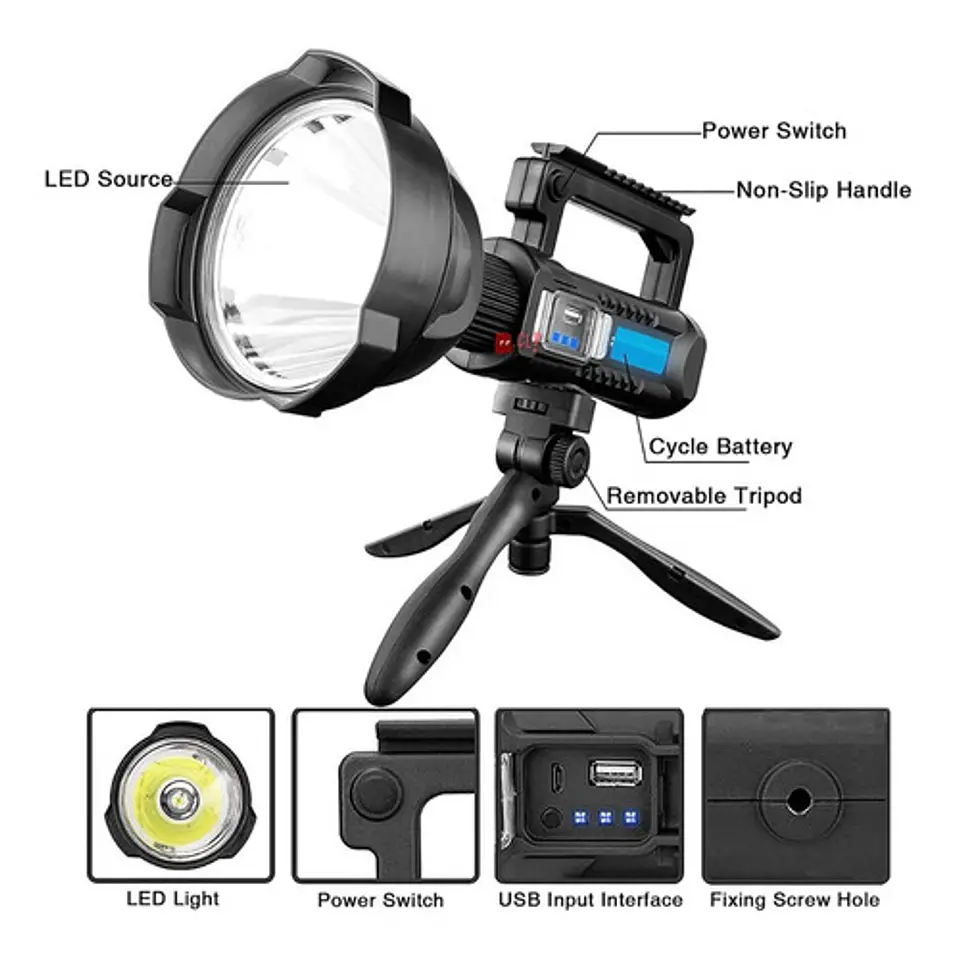 Foco Linterna Led Pedestal 1600 Lúmenes Recargable - Ps 2