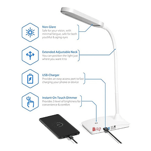 Lámpara De Escritorio Táctil Flexible Y Portátil - Ps