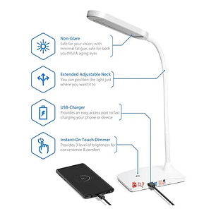 Lámpara De Escritorio Táctil Flexible Y Portátil - Ps