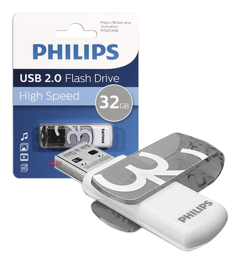 Pendrive 32gb Philips Vivid Gris - Ps