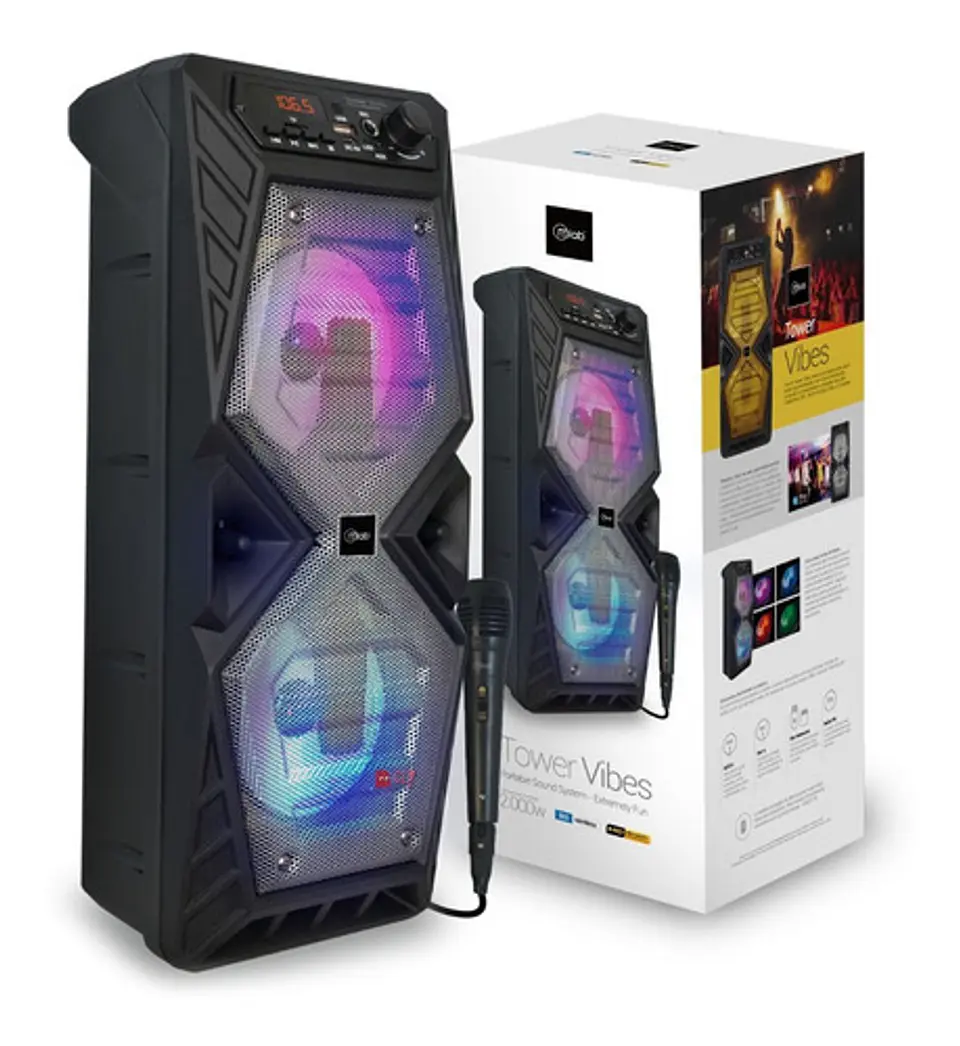 Parlante Karaoke Bluetooth Tower Vibes Portable - Ps 4