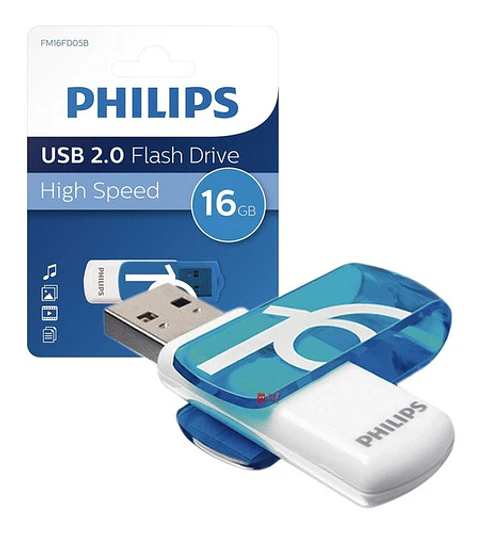 Pendrive 16gb Philips Vivid Azul - Ps