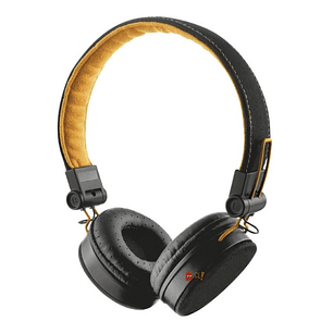 Audífonos Diseño Urbano 3.5mm Fyber Negro Con Naranjo - Ps