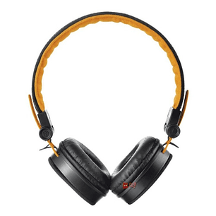 Audífonos Diseño Urbano 3.5mm Fyber Negro Con Naranjo - Ps