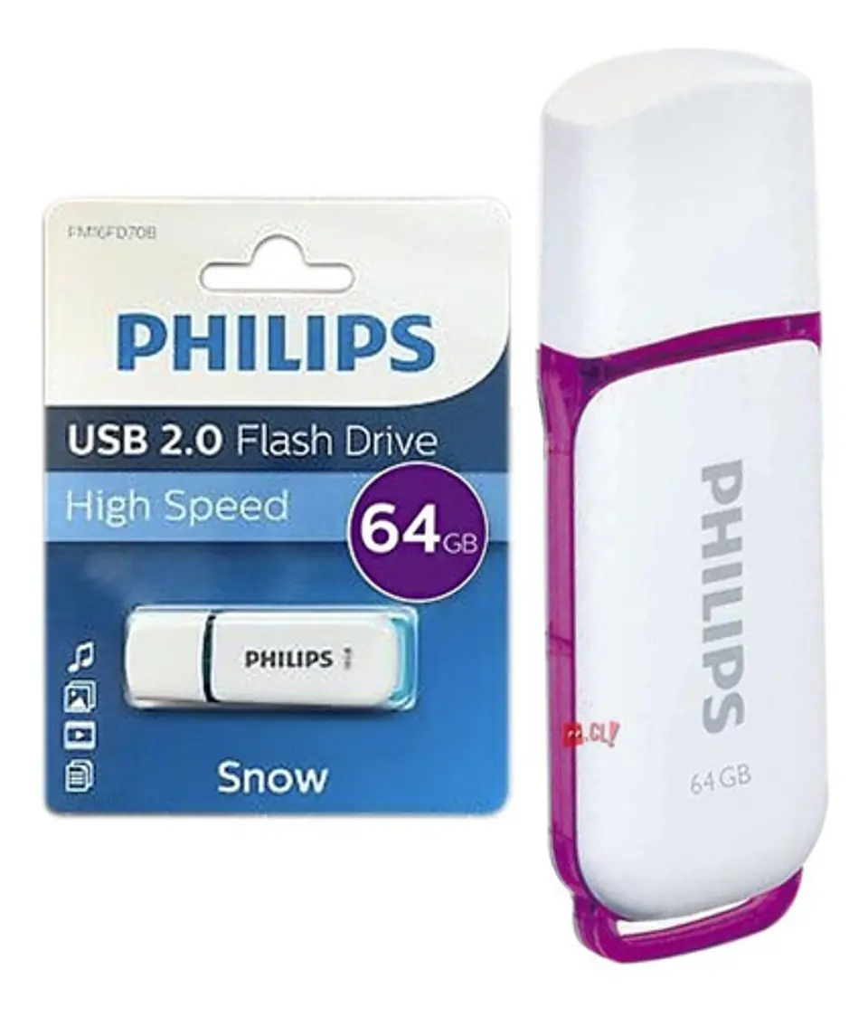 Pendrive 64gb Philips Usb 2.0 Snow - Ps 2