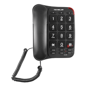 Teléfono Fijo Con Números Grandes Negro - Ps