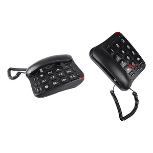 Teléfono Fijo Con Números Grandes Negro - Ps