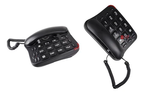 Teléfono Fijo Con Números Grandes Negro - Ps
