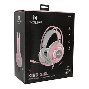 Audífonos Gamer Rosado Iluminación Kind Girl Monster - Ps