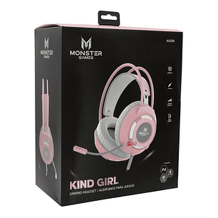 Audífonos Gamer Rosado Iluminación Kind Girl Monster - Ps