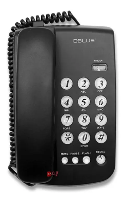 Teléfono Fijo Sobremesa O Pared Números Grandes Negro - Ps