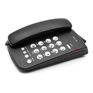 Teléfono Fijo Sobremesa O Pared Números Grandes Negro - Ps