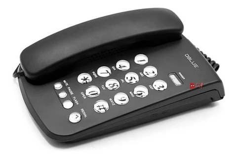 Teléfono Fijo Sobremesa O Pared Números Grandes Negro - Ps