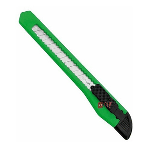 Cuchillo Cartonero De 13cms Con Hoja De 9mm Color Verde - Ps