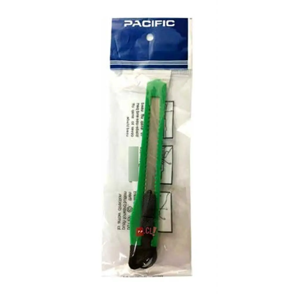 Cuchillo Cartonero De 13cms Con Hoja De 9mm Color Verde - Ps 2