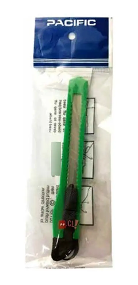 Cuchillo Cartonero De 13cms Con Hoja De 9mm Color Verde - Ps
