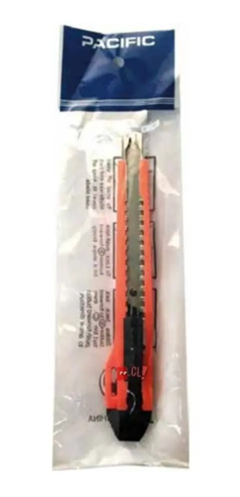 Cuchillo Cartonero De 14cms Con Hoja De 9mm Color Rojo - Ps
