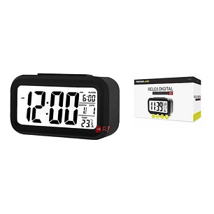 Reloj Despertador Pantalla Lcd Fecha Y Calendario Negro - Ps