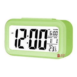 Reloj Despertador Pantalla Lcd Fecha Y Calendario Verde - Ps