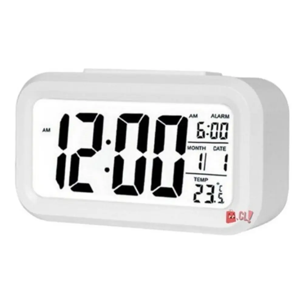 Reloj Despertador Lcd Fecha Y Calendario Blanco - PS 1