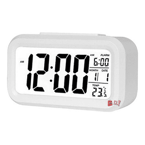 Reloj Despertador Lcd Fecha Y Calendario Blanco - PS