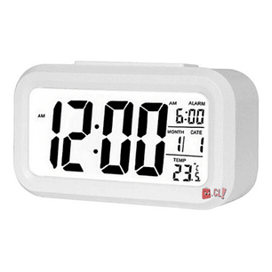 Reloj Despertador Lcd Fecha Y Calendario Blanco - PS