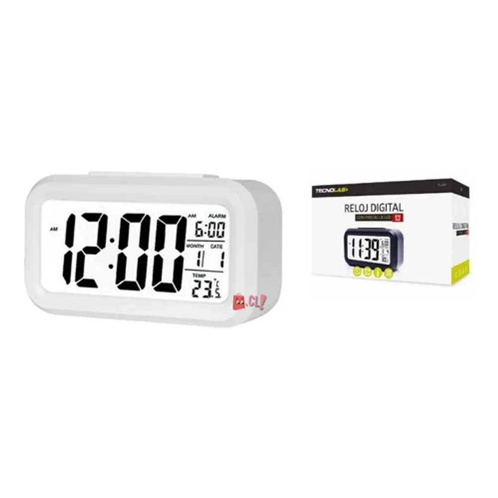 Reloj Despertador Lcd Fecha Y Calendario Blanco - PS 2
