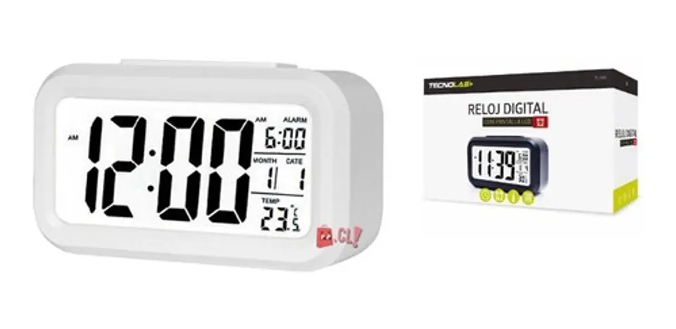 Reloj Despertador Lcd Fecha Y Calendario Blanco - PS 2