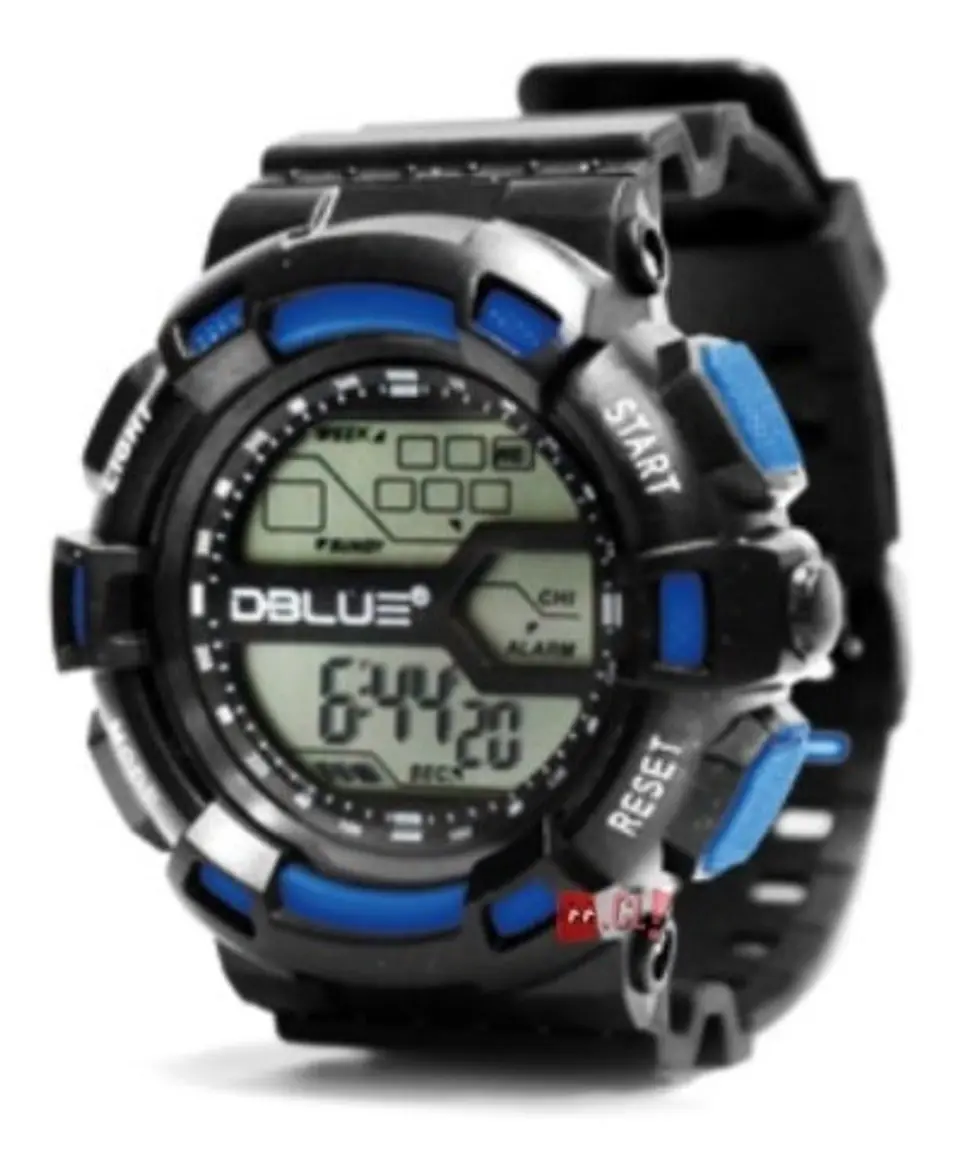 Reloj Deportivo Digital Sumergible 30mts Color Azul - Ps 1