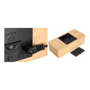 Reloj Despertador De Madera Con Pantalla Digital - Ps