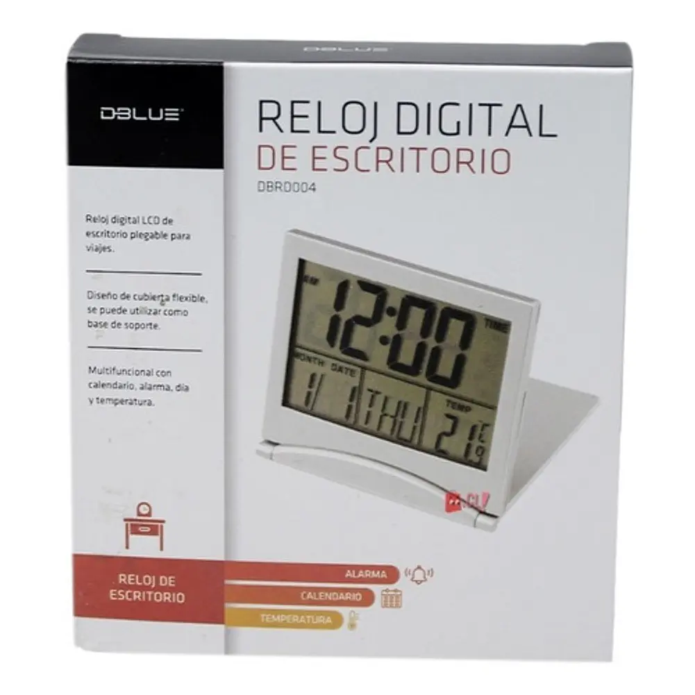 Reloj Digital De Escritorio Con Temperatura Y Alarma - Ps 4
