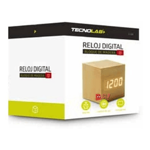 Reloj Despertador Cubo De Madera Digital Pantalla Led - Ps