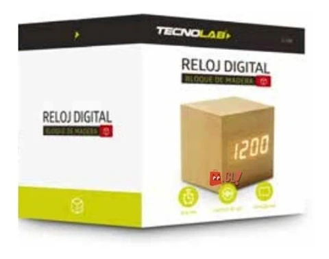 Reloj Despertador Cubo De Madera Digital Pantalla Led - Ps