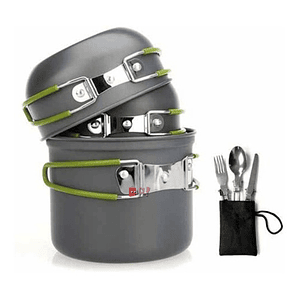 Set Ollas Para Camping De 11 Piezas Con Cocinilla - Ps