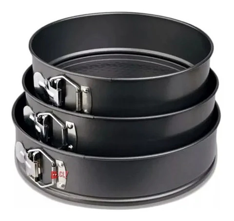 Set De 3 Moldes Redondos Antiadherentes Para Hornear - Ps