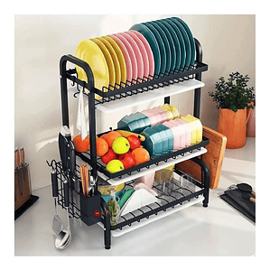 Secaplatos De 3 Niveles Con Bandeja De Goteo - Ps