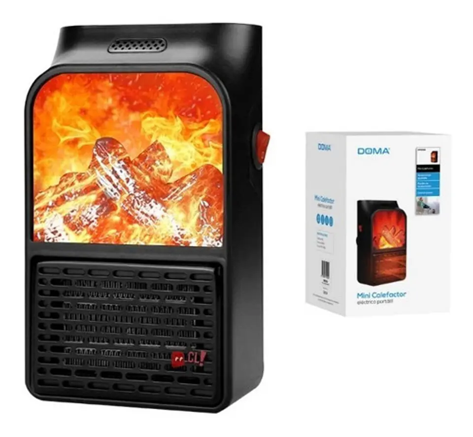 Calefactor Portátil Con Pantalla Efecto De Fuego 900w - Ps 4