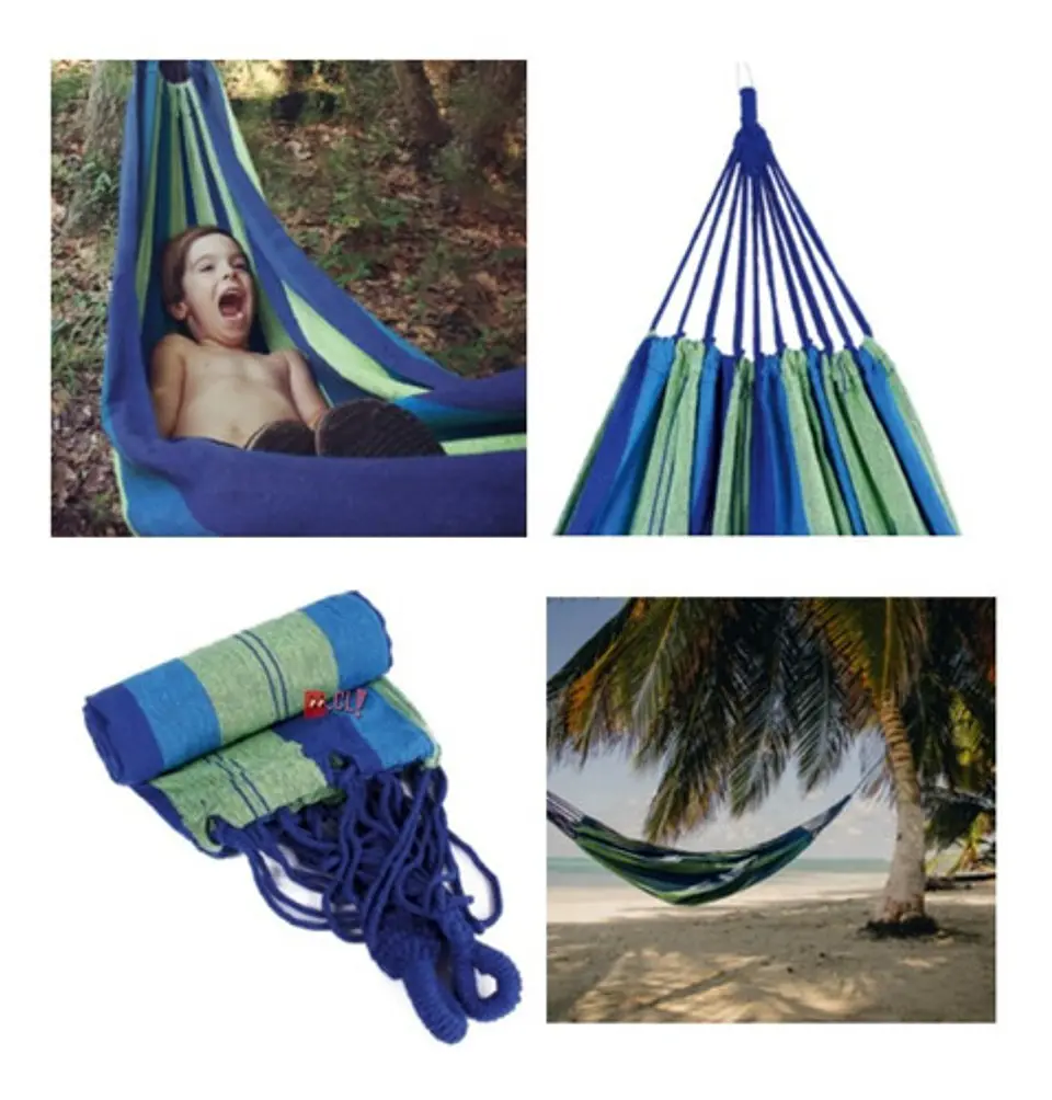 Hamaca De 180x150cms De Algodón Con Diseño Color Azul - Ps 2