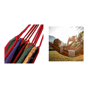 Hamaca De 180x150cms De Algodón Con Diseño Color Rojo - Ps