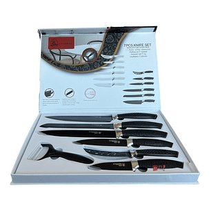 Set 7 Cuchillos Cocina Antiadherentes Y Antibacterianos - Ps