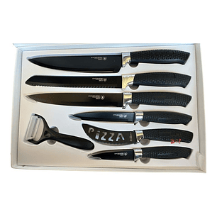Set 7 Cuchillos Cocina Antiadherentes Y Antibacterianos - Ps