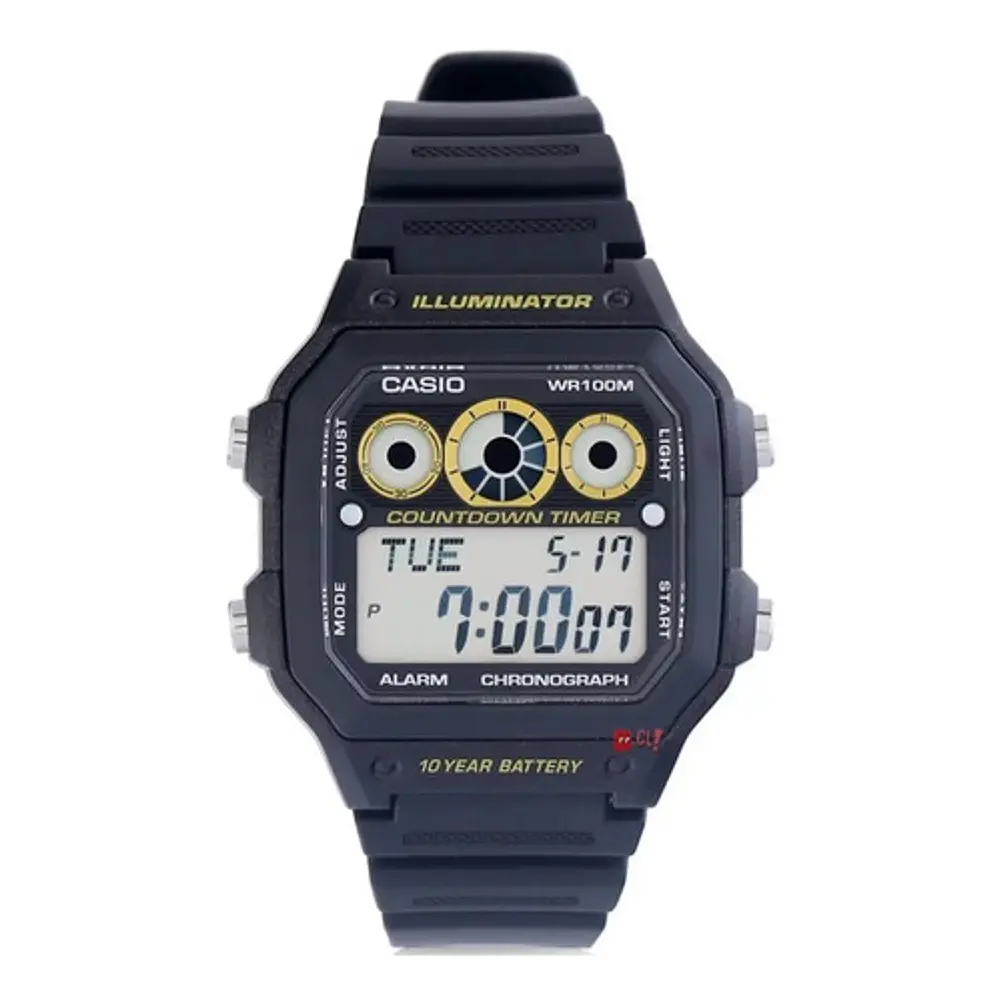 Reloj Casio Negro Modelo Retro Resistente Al Agua - Ps 1