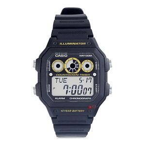 Reloj Casio Negro Modelo Retro Resistente Al Agua - Ps