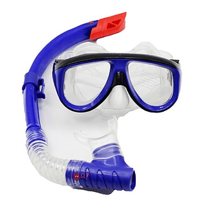 Kit De Buceo Lentes Con Snorkel Color Azul - Ps