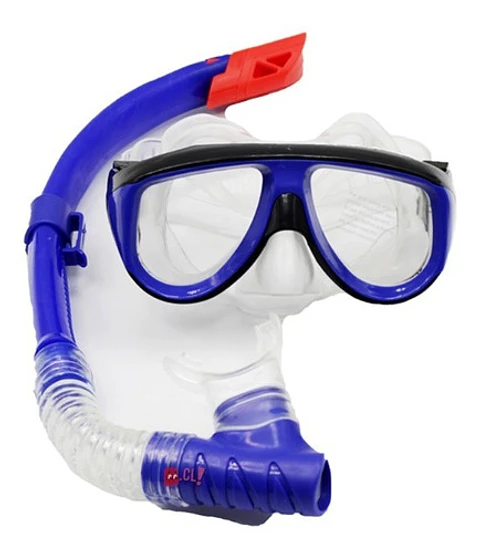 Kit De Buceo Lentes Con Snorkel Color Azul - Ps