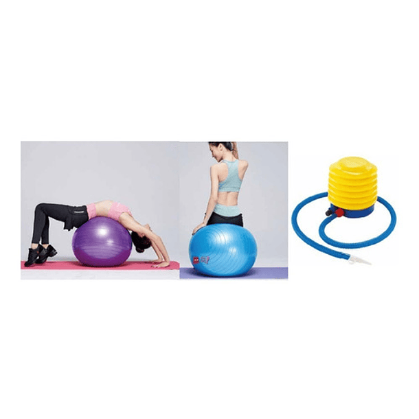 Pelota Balón Para Yoga O Pilates Con Inflador Morado - Ps 2