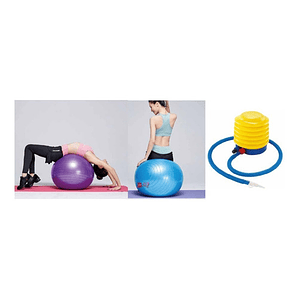 Pelota Balón Para Yoga O Pilates Con Inflador Gris - Ps