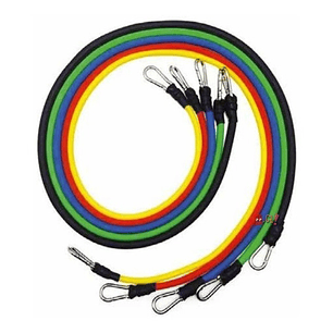 Pack 5 Bandas Elásticas Resistencia Con 11 Accesorios - Ps