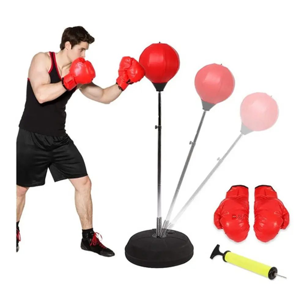 Set De Boxeo Punching Ball Con Guantes Altura Ajustable - Ps 3