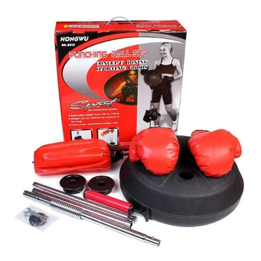 Set De Boxeo Punching Ball Con Guantes Altura Ajustable - Ps 4